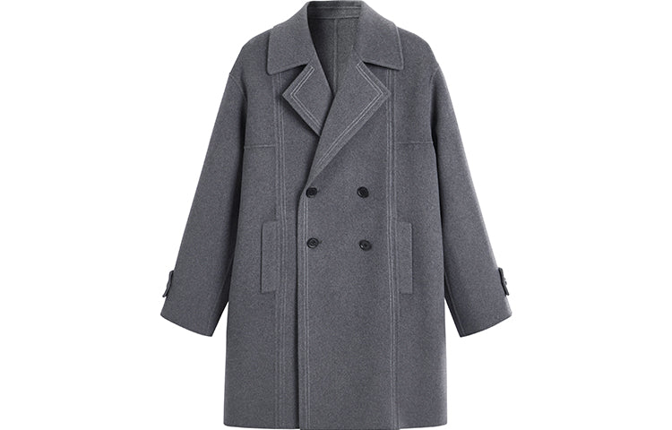 Peacebird erkaklar uchun Tinch okean qushi erkaklar uchun yorqin chiziqli tekis rangli ikki tomonlama tvid jun o'rta uzunlikdagi tvid ikki ko'krakli keng ko'ylagi erkaklar va ayollar modellari