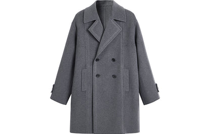 Peacebird erkaklar uchun Tinch okean qushi erkaklar uchun yorqin chiziqli tekis rangli ikki tomonlama tvid jun o'rta uzunlikdagi tvid ikki ko'krakli keng ko'ylagi erkaklar va ayollar modellari