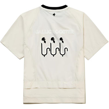 Le Coq Sportif ayollar uchun bosilgan ekipaj bo'yinli qisqa yengli futbolka