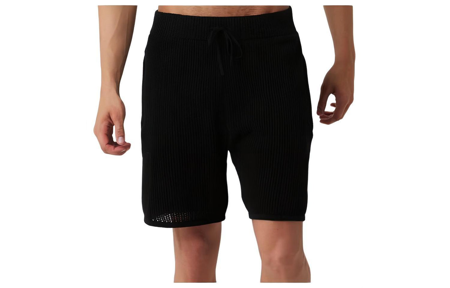 Alo yoga trikotajli tekis rangli to'rli erkaklar sport shortilari