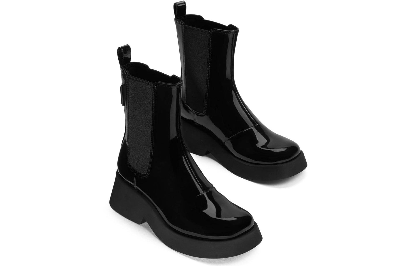 Ботинки женские Charles&Keith Patent Leather Thick Sole Short - Boxette Shop