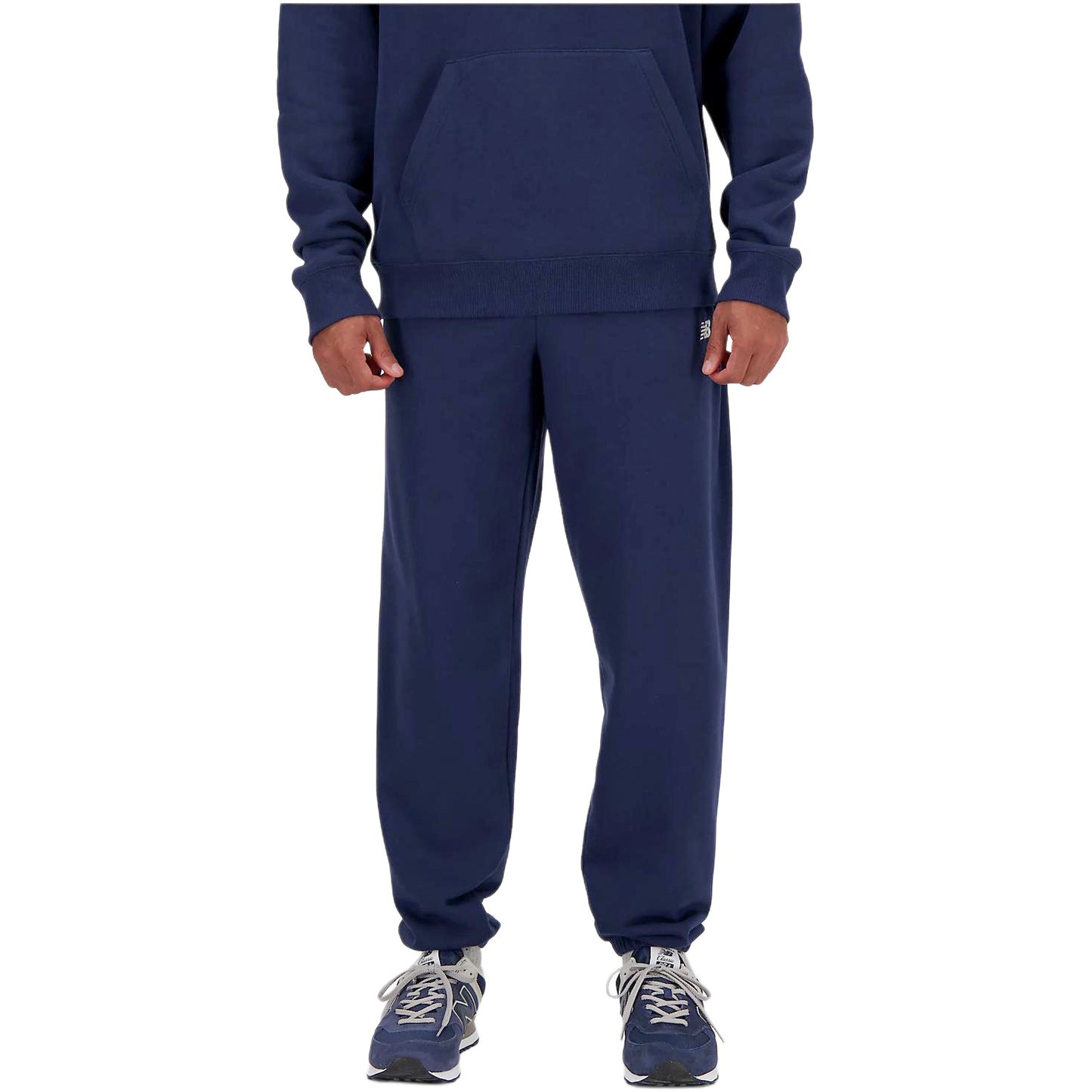 New Balans brendi logotipi tasodifiy tortilgan to'rli trikotaj sport shimlari m ko'k rangli