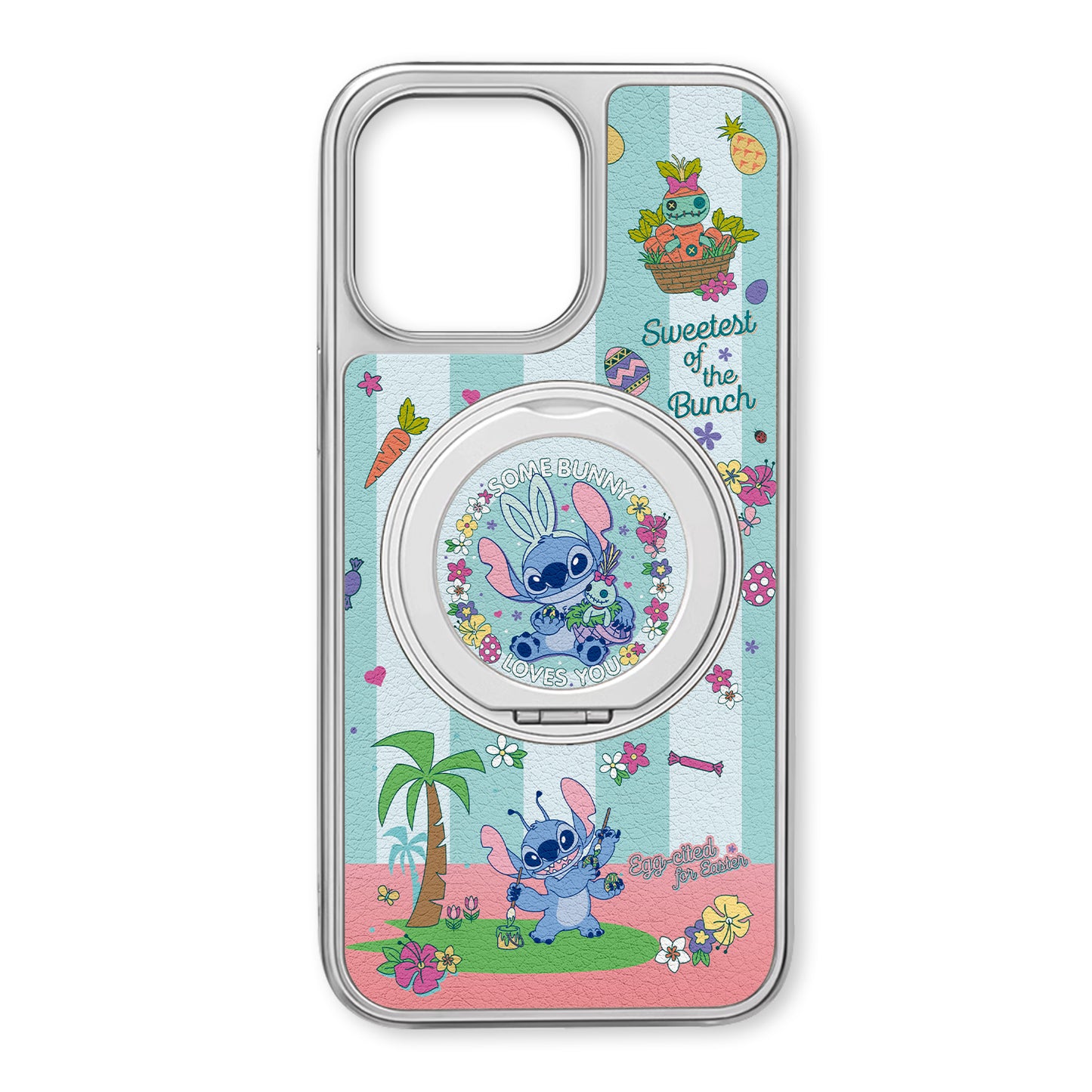 Disney ABS+PC materiali Yoqimli Tide Stitch Niche uglerod tolasi namunasi 360° aylanadigan stent teri himoya sumkasi Apple/Apple 16promax/15/14pro/max/iphone13/12/11