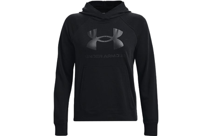Under armour andromeda пуловер с капюшоном и принтом с длинным рукавом толстовка женская черная