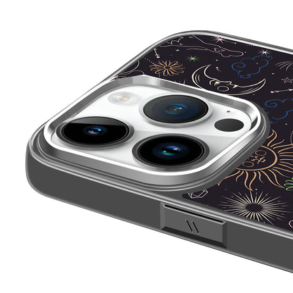 Disney ABS+PC materiali ijodiy to'lqini Mikki bosmaxona uchun yuqori sifatli metall bo'yoq oynasi qo'riqchisi olma/olma 16promax/plus/iphone15/14/13pro multfilm animatsiyasi uchun muzli shisha telefon qutisi