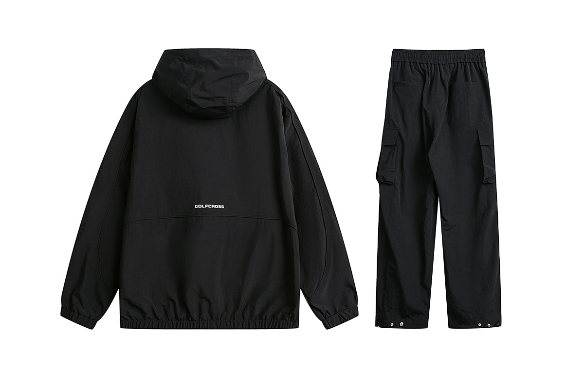 Golfcross asosiy modellari harflar logotipi bosma bir rangli plili ko'p cho'ntakli ish kiyimi tog 'tizimi ochiq havoda dam olish uchun sport kostyumi erkaklar va ayollar modellari