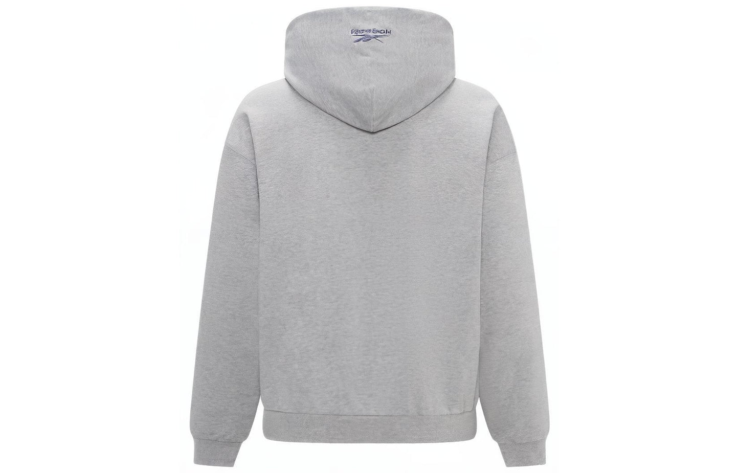 Reebok logotipi bosma qalpoqli uzun yengli kozok uniseks o'rta kanopli kulrang