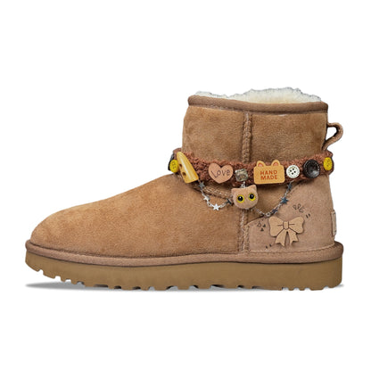 Ugg classic mini ydcc caramel cocoa sheepskin warm mirador cute girl style comfortable and leisurely short snow boots women's