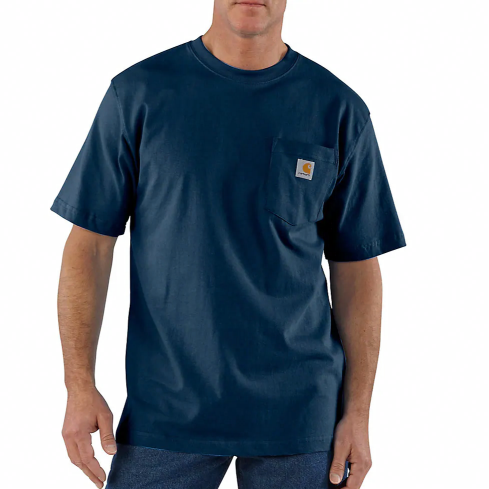 Carhartt cho'ntak logotipi og'ir vaznli futbolka