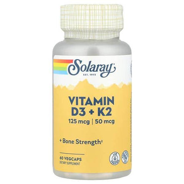 БАД Solaray, Vitamin D3 + K2, 60 капсул - Boxette Shop