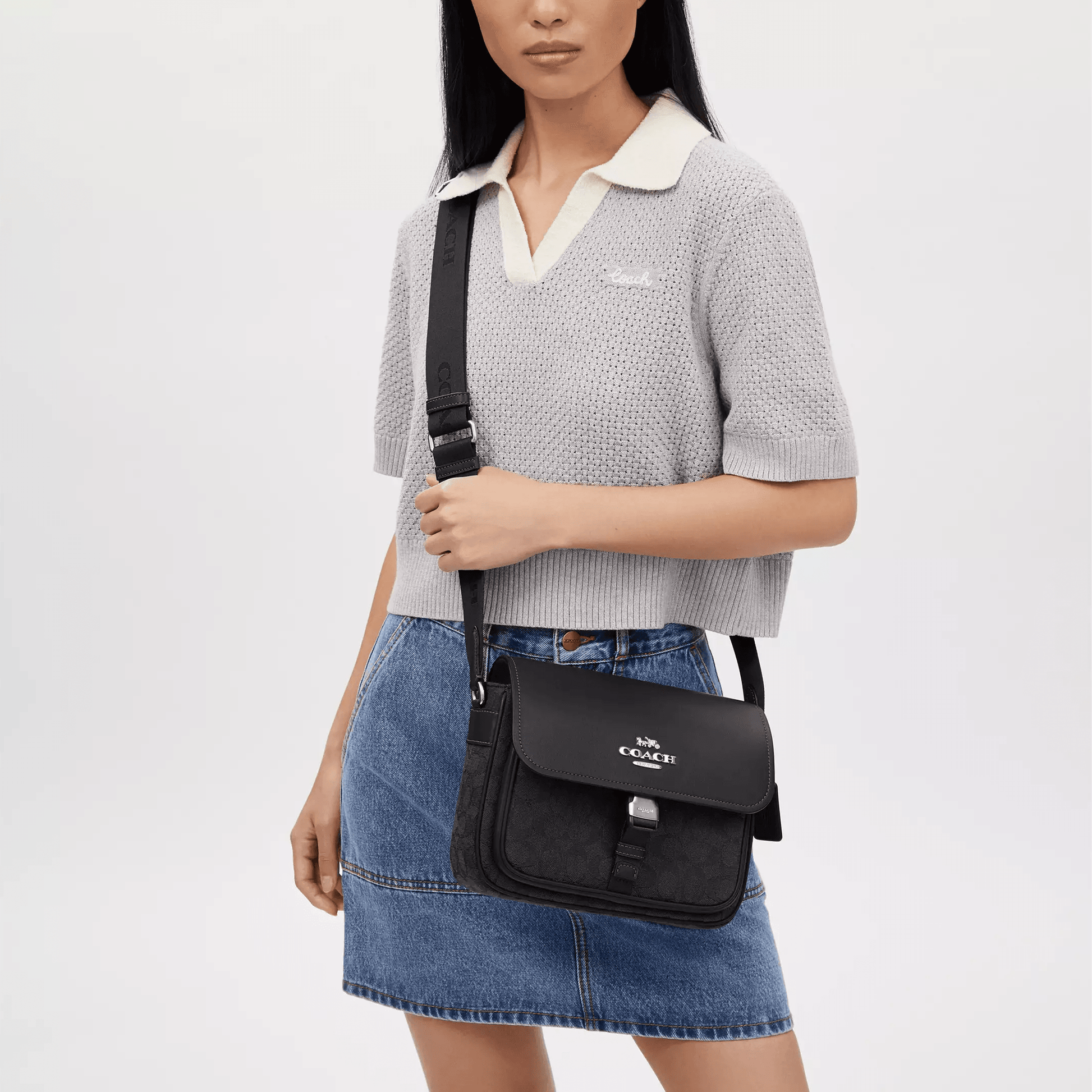 Сумка женская Coach Pace 24 Carriage Logo Messenger S - Boxette Shop