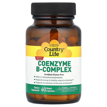 БАД Country Life, комплекс коэнзимов группы B, 60 капсул