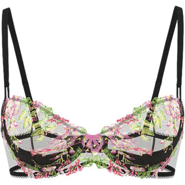 Victoria's secret vivienne embroidery half cup unpadded steel bra women's - Boxette Shop