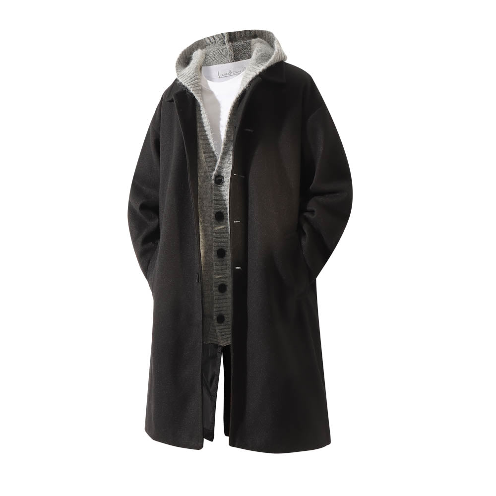 Livingtown Korean laguid retro high street style bir tekis rangli tasodifiy ko'p qirrali asosiy tomchi yelka uzun qismida mirador bo'sh qulay temperament eski pul shamol katta cho'ntaklar issiq palto Britaniya keksa his trench palto