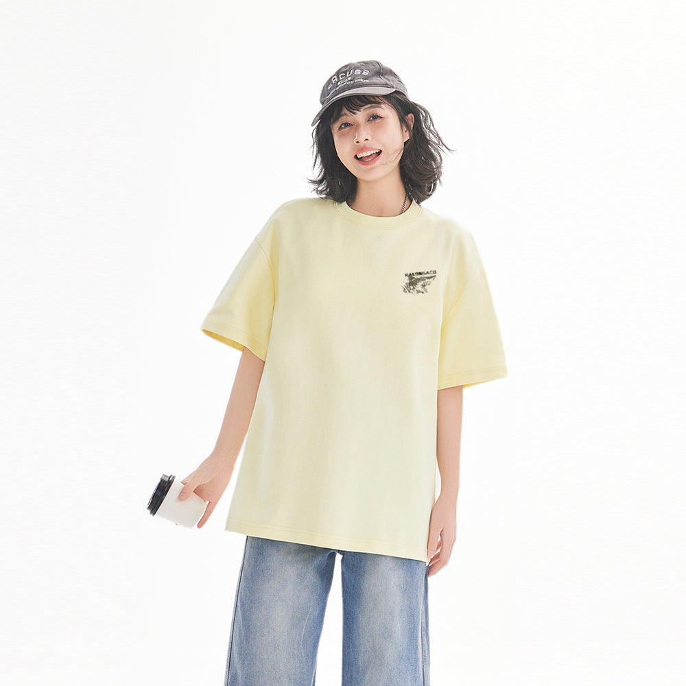 Pal ongaco amerikalik gangster chiroyli shark harflari bosma sayohat universal niche genderless tide bo'sh ekipaj bo'yinli qisqa yengli futbolka erkaklar va ayollar bir xil