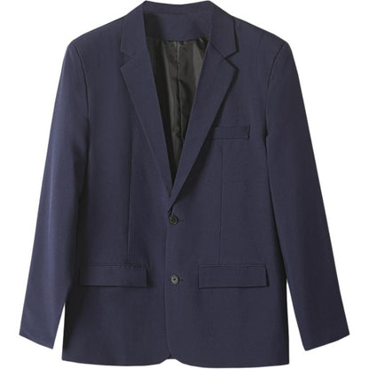 Ofisga qarshi engil hashamatli moda tasodifiy chiroyli bo'sh Gonkong uslubidagi gangster chiroyli ko'ylagi universal koreys versiyasi trendi uzun yengli kostyum erkaklar modellari