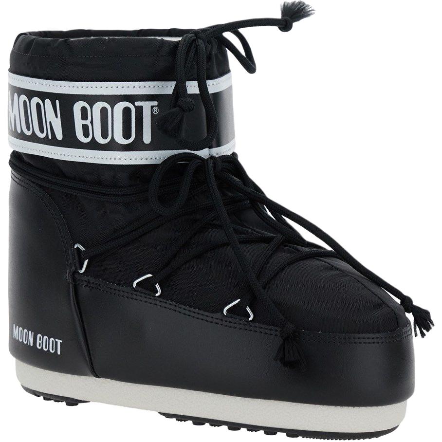 Moon boot icon round toe lace up high top children's snow boots black children's