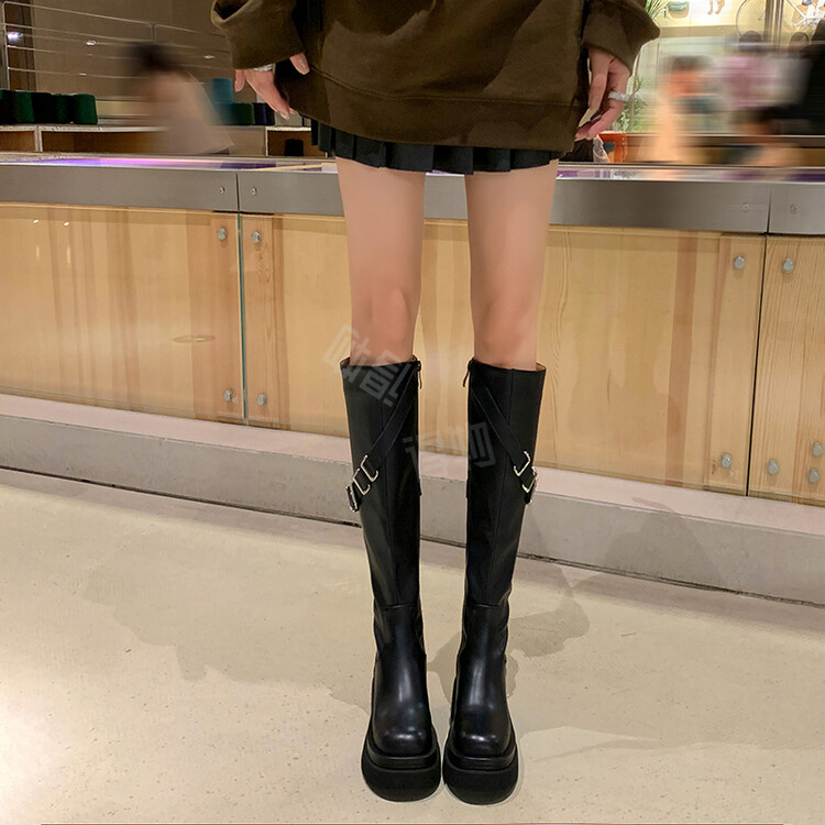 Balletcat коровьей кожи мода тенденция дышащий комфорт высокие сапоги 5,5 см женские