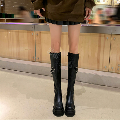 Balletcat коровьей кожи мода тенденция дышащий комфорт высокие сапоги 5,5 см женские