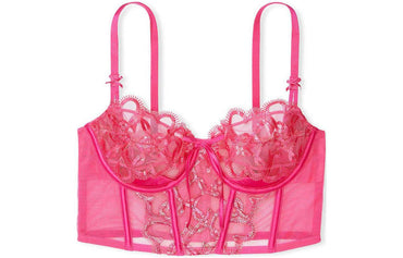 Victoria's secret victoria's secret легкий боди-комбинезон из сетки с цветочным кружевом женский sweet barbie pink - Boxette Shop