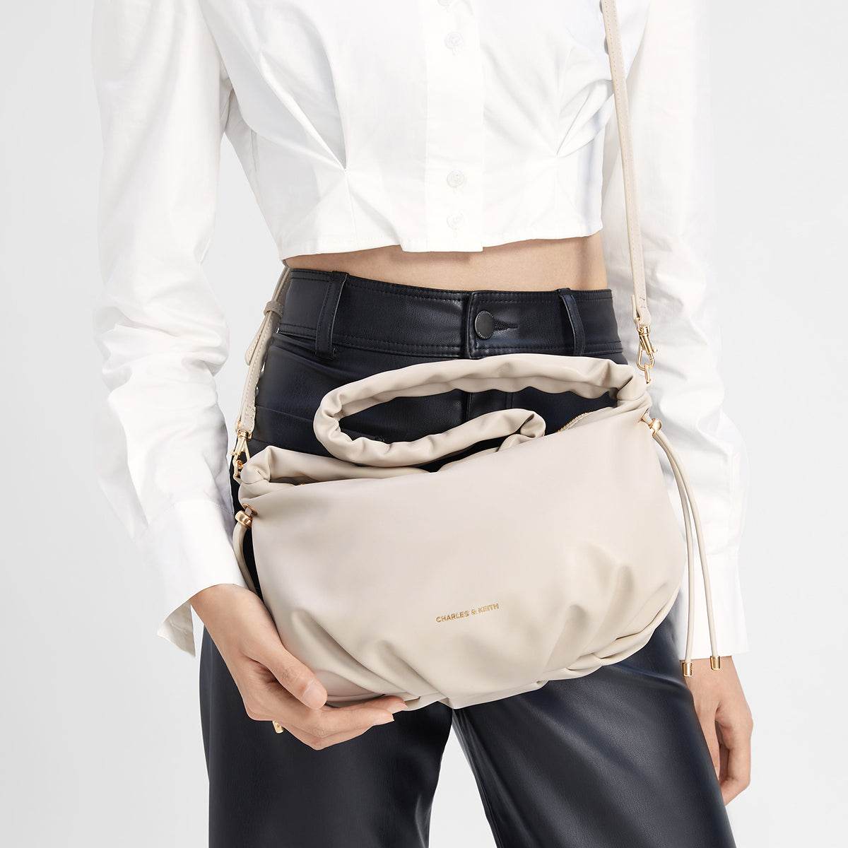 Сумка женская Charles&Keith Pleated Noir - Boxette Shop