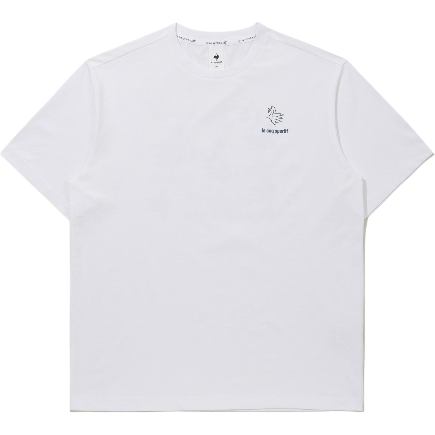 Le Coq Le Coq Sportif Ayollar uchun monogramma naqshli qisqa yengli futbolka