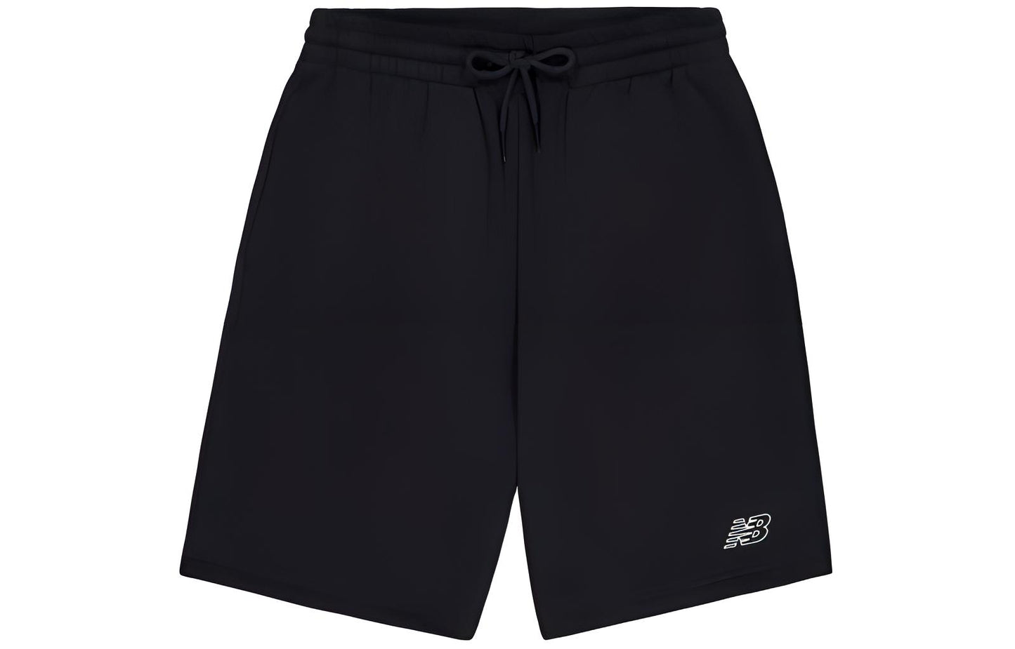 New Balance Sport Life Solid Color Kichkina logotipli to'rli trikotaj erkaklar qora sport shortilari