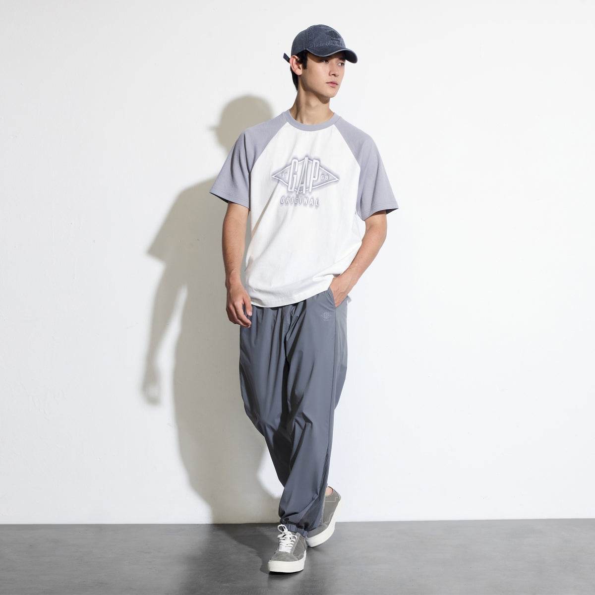 Gap urban casual collection хлопковая футболка с плечевым швом и круглым вырезом с коротким рукавом мужские и женские футболки - Boxette Shop