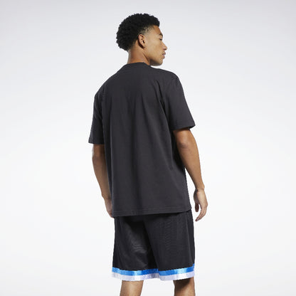 Reebok brendi logotipi ochiq havoda nafas oladigan tasodifiy moda qisqa yengli futbolka erkaklar qora