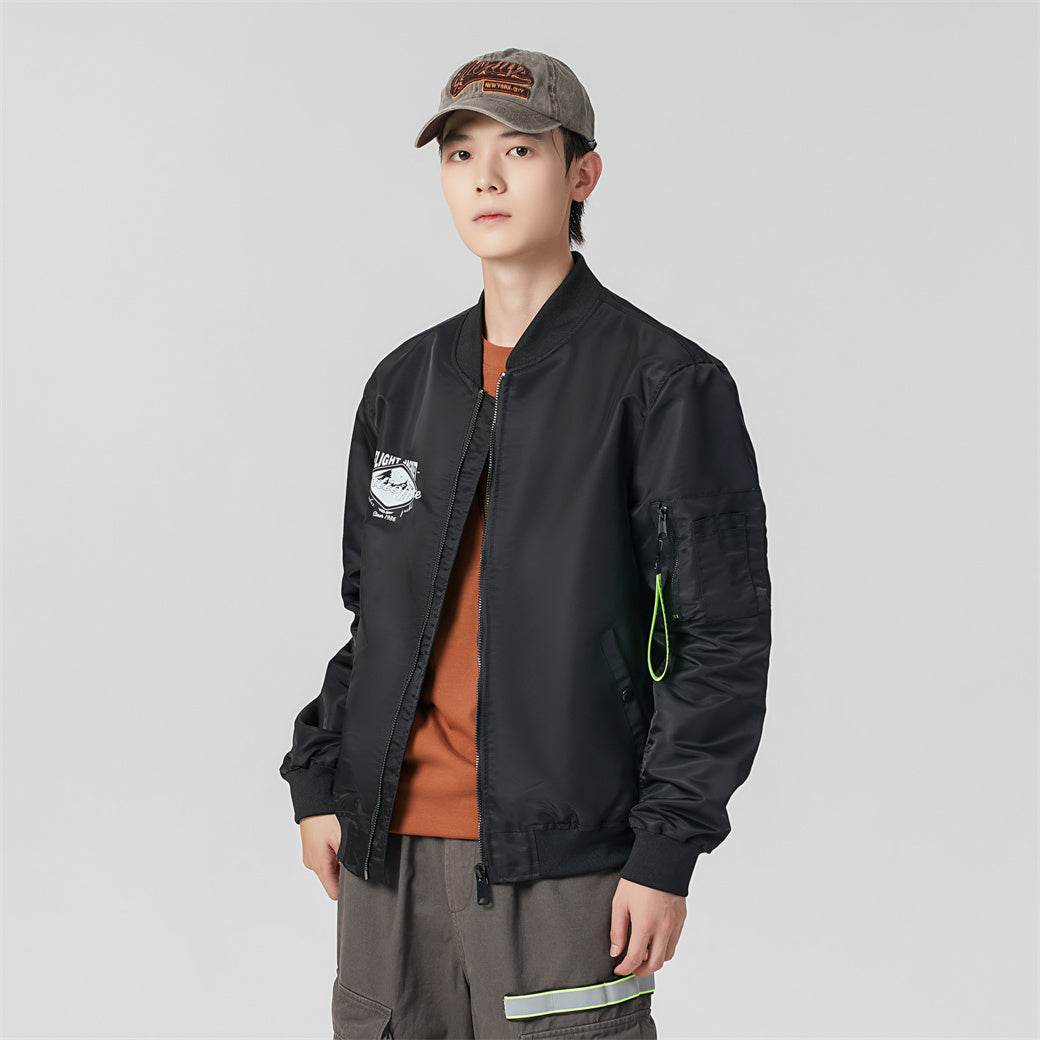 Антиофис гонконг стиль куртка с свободными широкими ногами джинсы повседневная работа поездка костюм городской новый молодежный простой и удобный с хорошим набором одежды осень и зима мужские модели - Boxette Shop