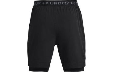Under armour vanish 2-в-1 тренировочные шорты для фитнеса и бега мужские черные