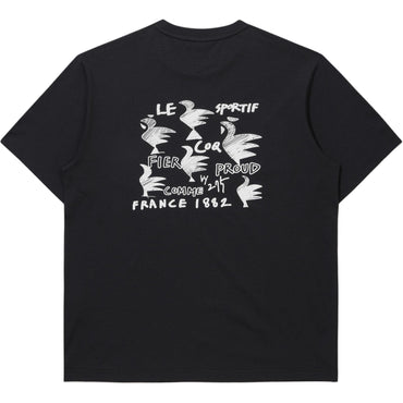 Le Coq Le Coq Sportif Ayollar uchun monogramma naqshli qisqa yengli futbolka