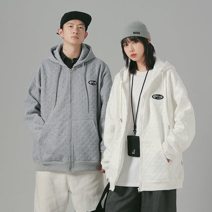 Golfkross yumshoq qalinlashgan vafli harflari bo'sh qalpoqli kardigan ko'ylagi kozok erkaklar va ayollar bir xil modellar