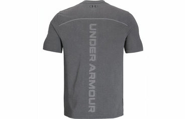 Under armour ua rush vanish elite american vintage back letter print sports crew neck short sleeve t-shirt men's rhino grey