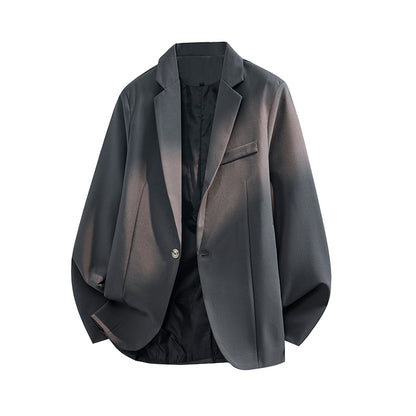 Anti-ofis trendining koreyscha versiyasi erkaklarning kichkina toplari chiroyli bo'sh Gonkong uslubidagi ko'ylagi erkaklar ko'p qirrali kundalik kostyumi engil hashamatli kostyum erkaklar modellari