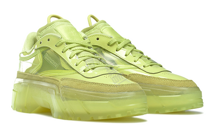 Cardi b x reebok club c synthetic leather low top boardshorts women's green