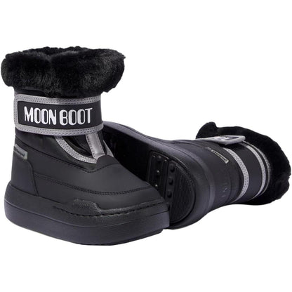 Moon boot round toe velcro high top kids' boots kids' black