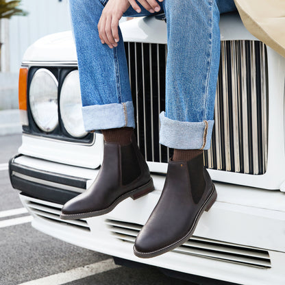 Clarks свою музыку коровьей кожи простой британский сто с коротким челси ботинки мужчины коричневый