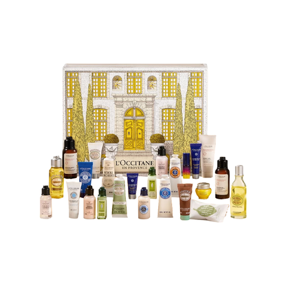 Loccitane 2025 christmas limited edition countdown calendar body care set soothing skin moisturising benefits beauty advent calendar set