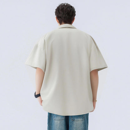 Paddy Julia Amerika yuqori ko'cha konstruktiv dizayn lapel bo'sh tasodifiy kundalik qatnov katta gangster o'zini kelishgan qulay, ko'p qirrali qisqa yengli ko'ylak modellari bilan erkaklar va ayollar