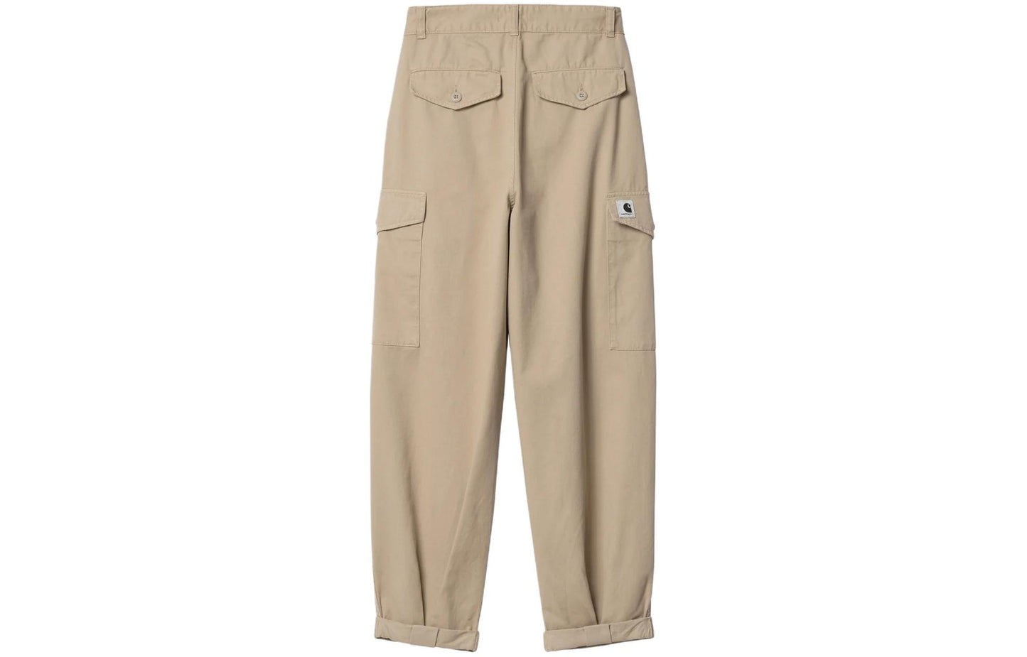 Carhartt wip fw24 Collins shim ko'krak nishoni naqshli plili fermuarli erkin ish shimlari ayollar uchun xaki