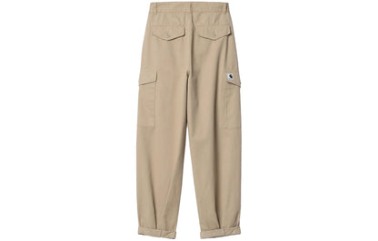 Carhartt wip fw24 Collins shim ko'krak nishoni naqshli plili fermuarli erkin ish shimlari ayollar uchun xaki