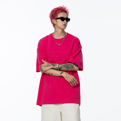 Golfkross harflari shimgichli bosilgan naqshinkor kashtado'zlik tasodifiy yumaloq bo'yinli yelkali qisqa yengli futbolkalar naqshli erkaklar va ayollar