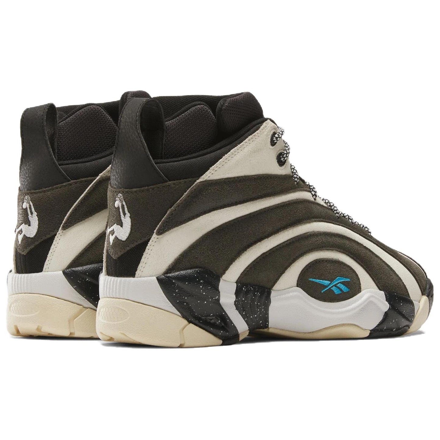Reebok Shaqnosis Fashion Comfort High Top Retro Basketbol poyabzali erkaklar qora va oq