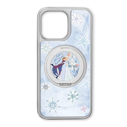 Disney disney tomchilatib yuboriladigan material yuqori sifatli uglerod tolali naqshli 360 ° aylanadigan stend qutisi olma/olma 16promax/15/14pro/max/iphone13/12/11 uchun muzlatilgan malika seriyali telefon qutisi