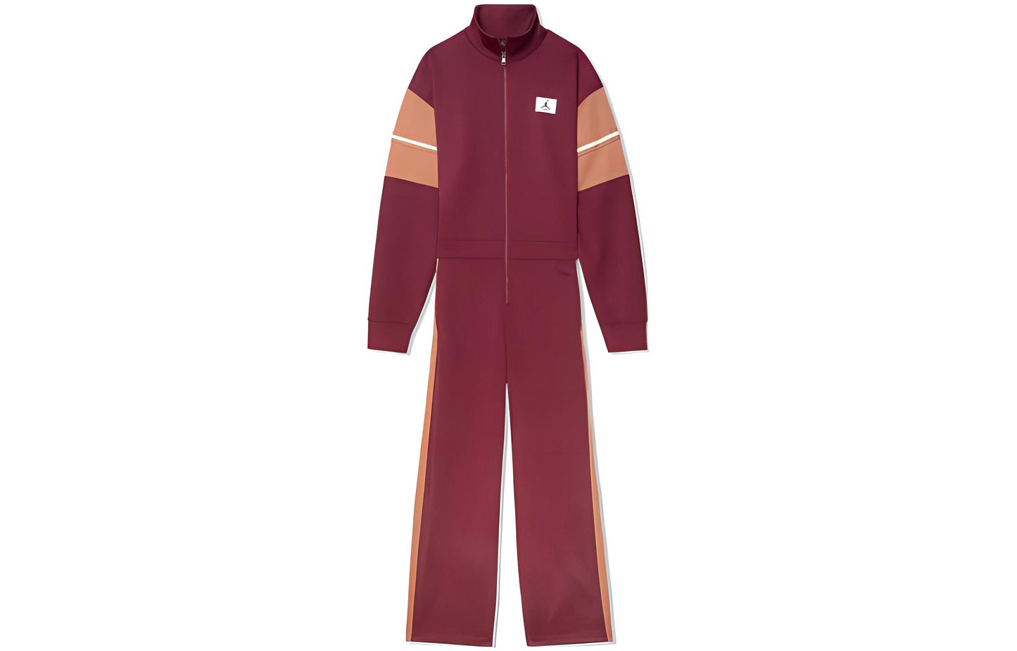 Jordan ss23 nozik tekis tasodifiy baland bo'yinli ayollar qizil kostyumi