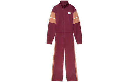 Jordan ss23 nozik tekis tasodifiy baland bo'yinli ayollar qizil kostyumi