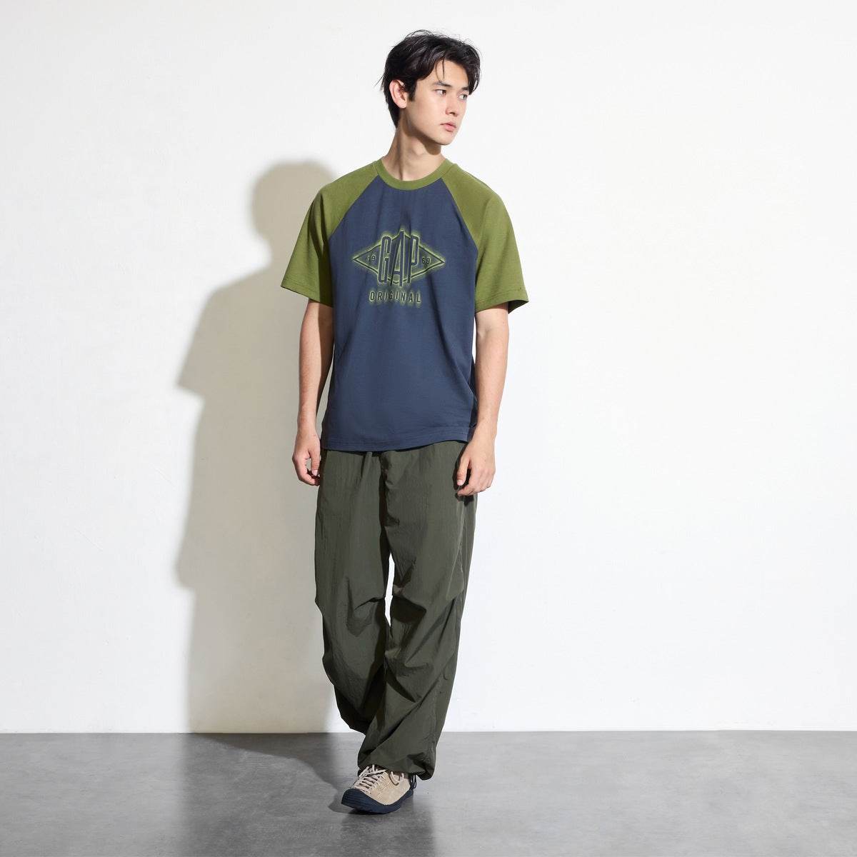 Gap urban casual collection хлопковая футболка с плечевым швом и круглым вырезом с коротким рукавом мужские и женские футболки - Boxette Shop
