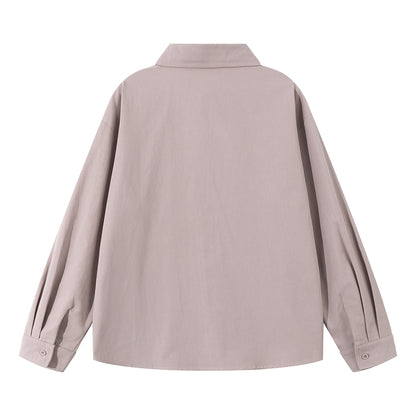 Pal ongaco pal ongaco Amerika retro yuqori ko'cha oddiy harflar logotipi bosma bir rangli trend bo'sh universal dangasa tuyg'u qulay paxta uzun yengli ko'ylak erkaklar va ayollar modellari bilan