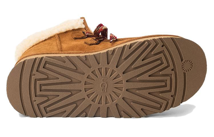 Ugg funkarra funkarra comfort round toe heel 4cm short boots women's chestnut